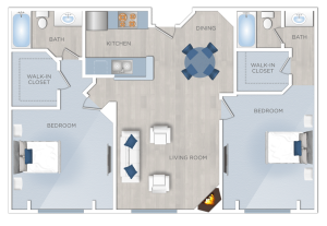 The Summit Apartments in Hollywood A floor plan of The Summit Apartments in Hollywood, available for rent.