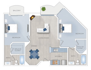The Summit Apartments in Hollywood A floor plan of The Summit Apartments in Hollywood for rent.
